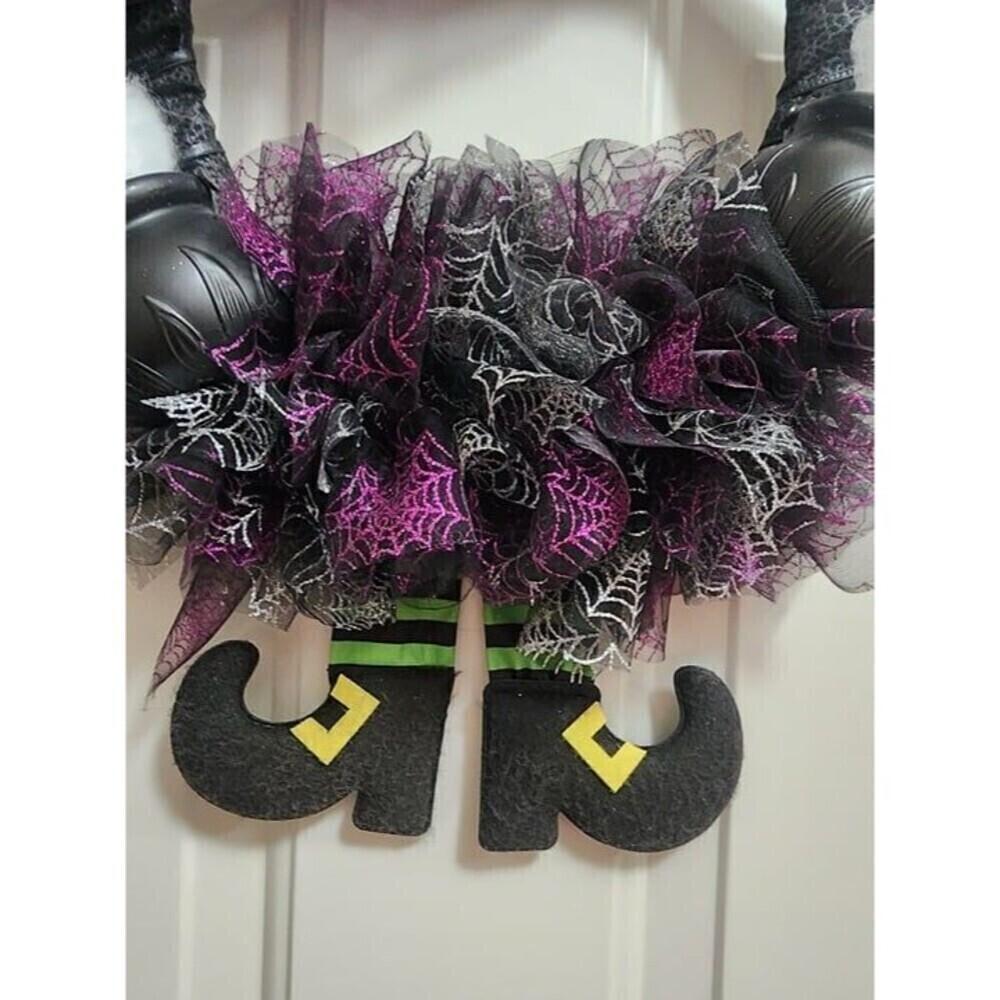 Handmade Witch Halloween Wreath-New - Picture 6 of 8